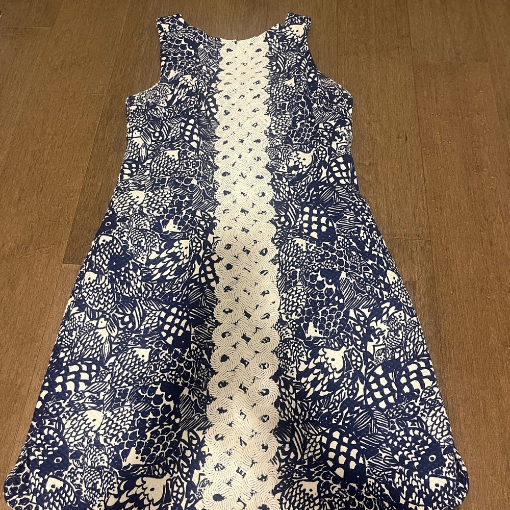 Lilly Pulitzer Navy and White Patterned Dress